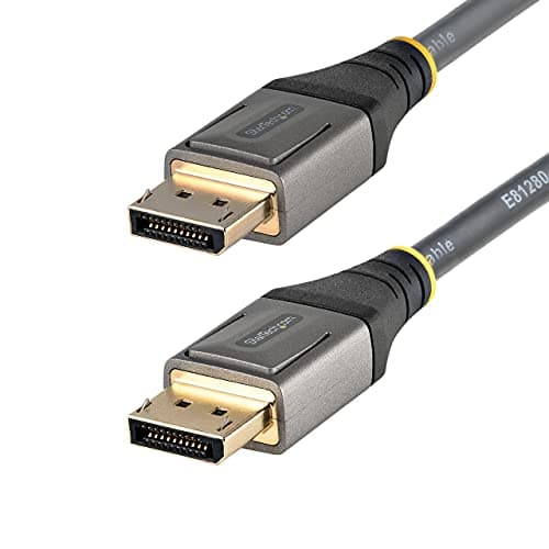 Image of StarTech.com 16ft (5m) VESA Certified DisplayPort 1.4 Cable - 8K 60Hz HDR10 - Ultra HD 4K 120Hz Video - DP 1.4 Cable/Cord - For Monitors/Displays - DisplayPort to DisplayPort Cable - M/M (DP14VMM5M)