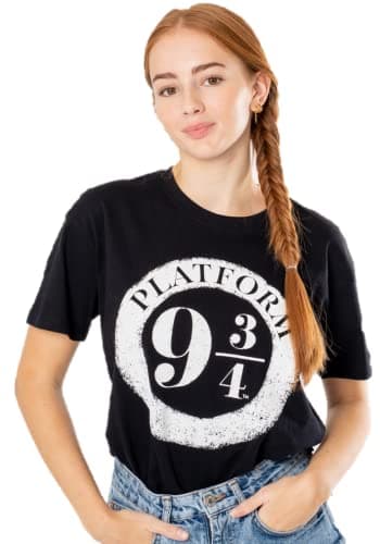 Image of CID Official Harry Potter Platform 9 and 3/4 Black Unisex T-Shirt, Adult XLarge