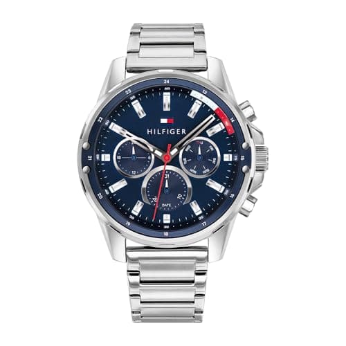 Image of Tommy Hilfiger Analogue Multifunction Quartz Watch for Men with Silver Stainless Steel Bracelet - 1791788