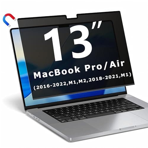 Image of YBTFBG Magnetic Privacy Screen for Macbook Pro 13 Inch (2016-2022, M1, M2) / MacBook Air 13 Inch (2018-2021, M1), Removable Laptop Privacy Filter Shield and Anti Blue Light Glare Protector