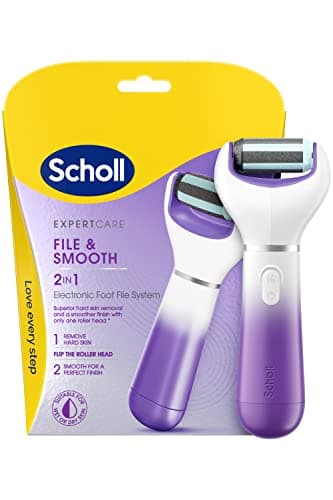 Image of Scholl ExpertCare 2-in-1 File & Smooth. Dual Speed Pedi Electric Foot File for Hard Skin and Callus Removal. Batteries Included