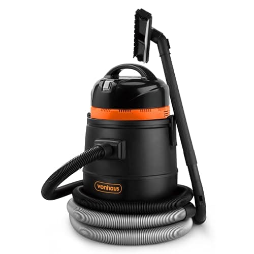 Image of VonHaus Pond Vacuum Cleaner 1400W – Wet and Dry Garden Fish Pond Vac – Clear Sludge, Algae, Leaves & More – 30L Tank, Carry Handle, Wheels, Long Reach Hose – Accessories Included