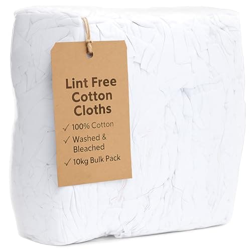 Image of HAVENWARE 10kg Lint Free Cotton Cleaning Cloth Rags – White, 100% Cotton, Washable – Ideal for Polishing, Buffing, Waxing, Painting, Wiping & Cleaning – Multi-Purpose Cleaning Rags (X1 Bales)