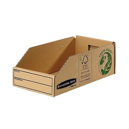 Image of Bankers Box by Fellowes Parts Bin Corrugated Fibreboard Packed Flat W147xD280xH102mm Ref 07354 [Pack 50]