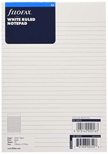 Image of Filofax A5 Ruled Notepad - White