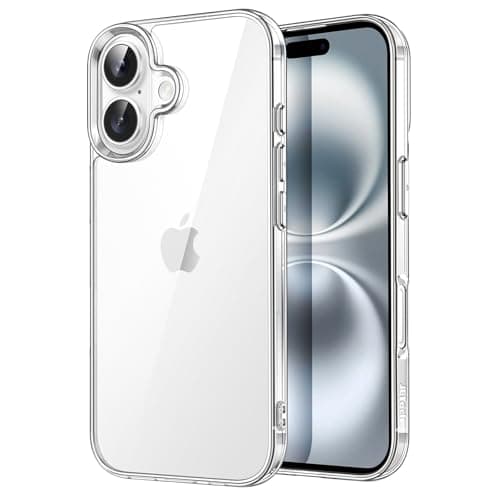 Image of JETech Case for iPhone 16 6.1-Inch, Non-Yellowing Shockproof Phone Bumper Cover, Anti-Scratch Clear Back (Clear)