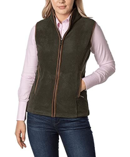 Image of Rydale Ladies Huggate Waistcoat Womens Fleece Gilet Bodywarmer Vest Sleeveless Jacket Country Gilets 12 Colours (Khaki, 10)