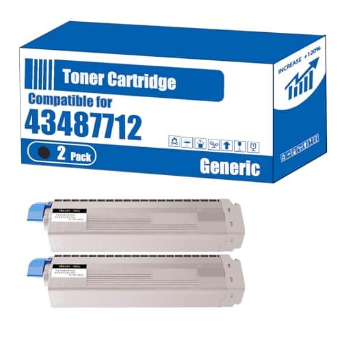 Image of Compatible for Okidata OKI 43487712 43487711 43487710 43487709 Toner Cartridge C8600 C8600dn C8600dtn C8600n C8800dn C8800dtn Printers (2 Pack Black)