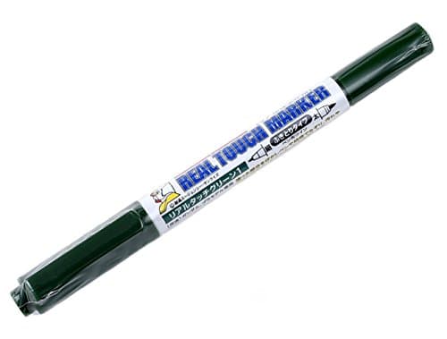 Image of MR.HOBBY\ミスターホビー MR.HOBBYミスターホビー GM408 Gundam Marker Real Touch Felt Tip Pens for Painting Gunpla, Green 1, Extra Fine
