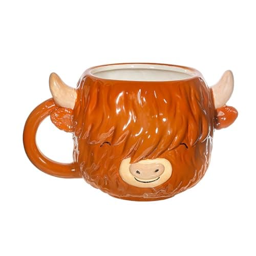Image of Sass & Belle Highland Cow Shaped Mug