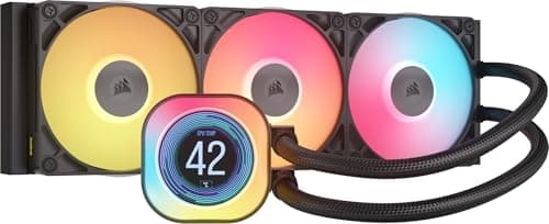 Image of Corsair iCUE LINK TITAN 360 RX LCD Liquid CPU Cooler – 360mm AIO – Low-Noise – FlowDrive Cooling Engine – Intel LGA 1851/1700, AMD AM5/AM4 – 3x RX120 RGB Fans – iCUE LINK System Hub Included – Black