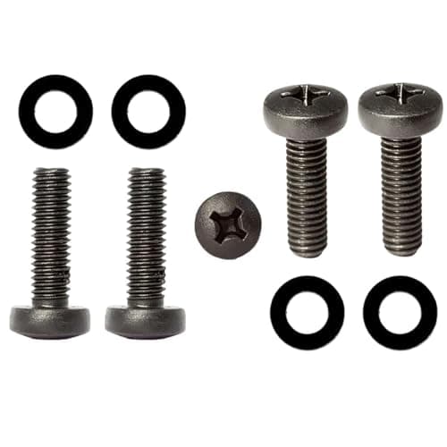 Image of Black M5 x 12mm TV Wall Mount Bracket Screws for TVs All Brands Pan Head Bolts + Washers G02C