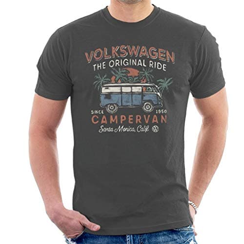 Image of Volkswagen The Original Ride Campervan Men's T-Shirt, Charcoal, XL