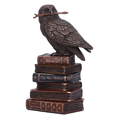 Image of Nemesis Now Bronze Spellcraft Witches Familiar Owl on Book Figurine, 14cm