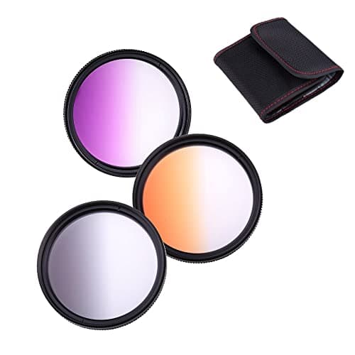 Image of Camera Graduated Color Filters 58mm Orange Purple Grey Graduated Filters Set For Canon MP-E 65mm f/2.8 1-5x Macro Photo Lens, For Canon TS-E 90mm f/2.8 Tilt-Shift Lens