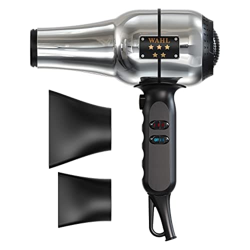 Image of WAHL Barber Dryer, Professional Hair Dryers, Pro Styling Tools, Powerful 2200-Watts, Cool Shot Button, 3 Heat&2 Speed Settings, 2 Concentrator Nozzles, 3M Cable, Hanging Loop for Easy Storage, Silver