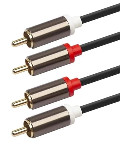 Image of PENCILUPNOSE 2RCA to 2RCA Cable Gold Plated 2 RCA Male to 2 RCA Male Stereo Audio Cable for Home Theater, HDTV, Gaming Consoles, Hi-Fi Systems 1m & 2m (2m)