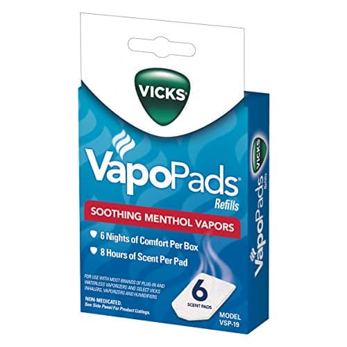 Image of Vicks VapoPads– Soothing Menthol Vapor Pads for Vicks Humidifiers, Vaporizers, Waterless Vaporizers, and Plug-Ins, VSP-19, 6 Count (Pack of 1)