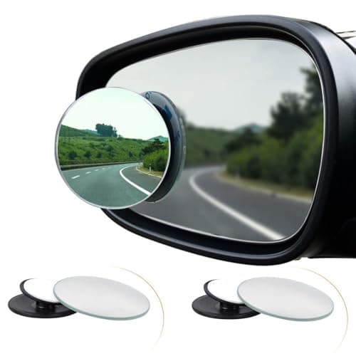Image of Spurtar Blind Spot Mirrors for Cars, 2 Pack Round Frameless Blind Spot Adhesive Waterproof 360° Rotate Adjustable HD Glass Convex Side Mirror for Car SUV Van Truck Universal