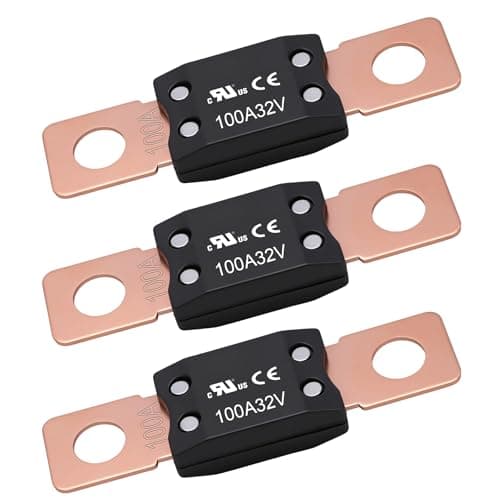 Image of Weasch 100A MEGA/AMG Fuse, UL Recognized Component, High Current Bolt Mount Automotive 100 Amp for Cars, Trailers, Trucks, Buses, Caravans, Boats