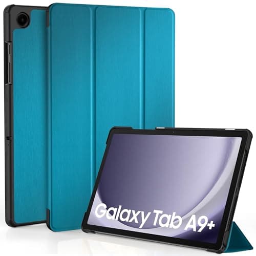 Image of EasyAcc Case for Samsung Galaxy Tab A9+ Plus 11 Inch 2023 Tablet, Ultra Thin Cover with Stand Function PU Leather Protective Cover for Samsung Tab A9+(SM-X210/SM-215/SM-216), Peacock Blue