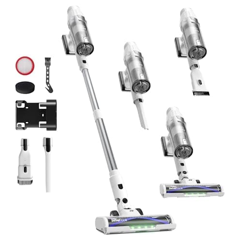 Image of ElecKeys Cordless Vacuum Cleaner 580W, 48KPa High Suction Hoover, up to 65 Mins Runtime, LED Screen, Rechargeable Vacuum Cleaner for Home, Floors, Carpets & Pet Hair