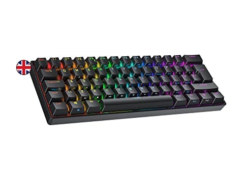 Image of Ranked S60 Supernova 60% | Hot Swappable Mechanical Gaming Keyboard | 62 Keys Multi Color RGB LED Backlit for PC/Mac Gamer | ISO UK Layout (Black, Gateron Optical Speed Yellow)