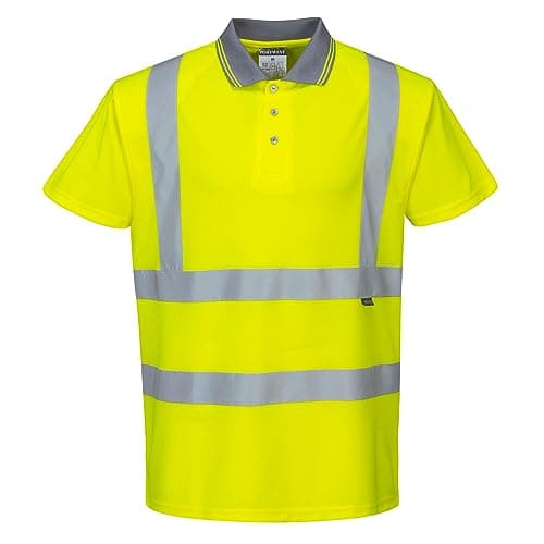 Image of Portwest S477 Breathable Reflective Hi-Vis Polo Shirt S/S Yellow, Large