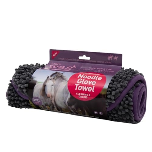 Image of Henry Wag Equine Noodle Glove Towel - Soft & Highly Absorbent Microfibre Noodles, Muddy Pet Accessories, Quick Drying - Designed for Horses - (80 x 35 cm)