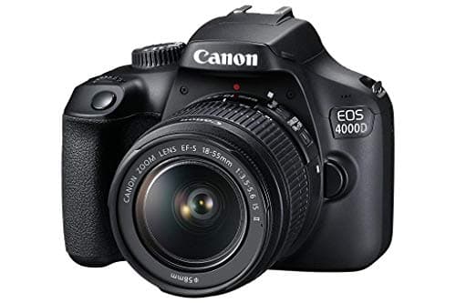 Image of Canon EOS 4000D SLR Camera and EF-S 18-55 mm f/3.5-5.6 IS II Lens, Black