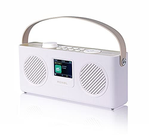 Image of Roxel DAB, DAB+ Digital and FM Radio Mains Powered and Battery Powered Portable Radio | BT Speaker | USB Playback, TF Card, Bedside Alarm Clock | Sleep Timer, 2.4 inch LCD display, RDR-80
