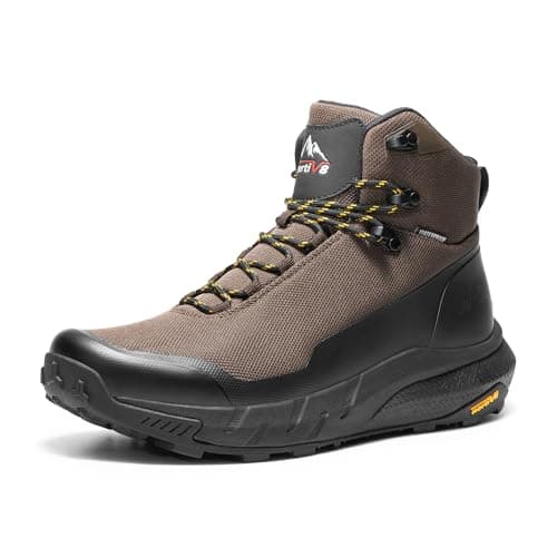 Image of NORTIV 8 Men's Mid Waterproof Hiking Boots Outdoor Lightweight Breathable Trekking Camping Mountaineering Shoes HydroTrek,Size 8.5,Dark Brown,NMUMHB2504