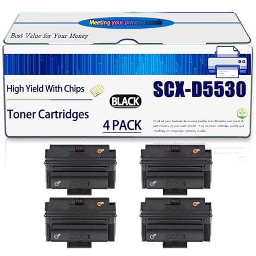 Image of Compatible for Samsung SCX-D5530B Toner Cartridges Work for SCX-5530FN Printers, High Yield 9000 Pages, with Chip (4 Pack Black)