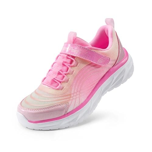 Image of DREAM PAIRS Girls Running Tennis Shoes Sneakers for Kids Sport Athletic Shoes Thick Sole Casual Walking Shoes for Little/Big Kids,Size 12 Little Kid,Pink,SDRS2405K