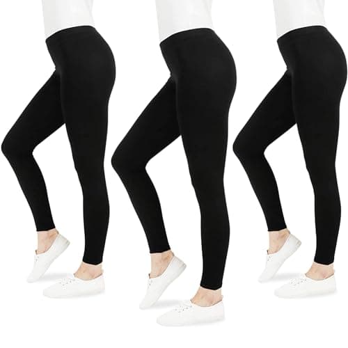 Image of FM London Womens (3-pack) Casual Leggings, Black, XXL UK