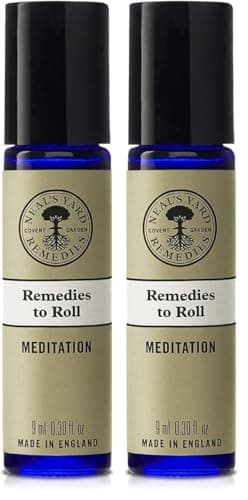 Image of Neal's Yard Remedies | Remedies to Roll - Meditation | Roll On Aromatherapy Blend for Meditation | Sandalwood, Vetiver & Frankincense Fragrance Gives You Inner Peace | 9ml (Pack of 2)