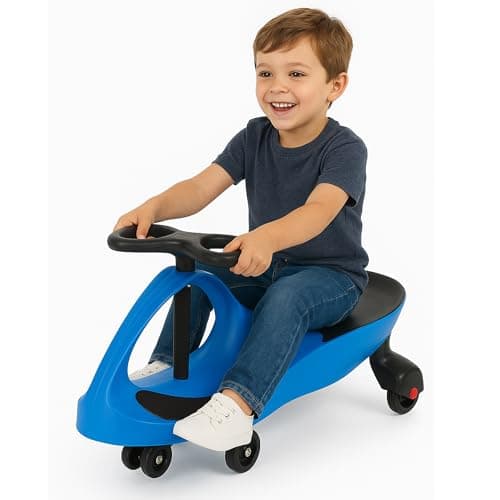 Image of Curvaso Wiggle Kids Push Ride On Car Swivel Scooter Childrens Indoor Outdoor Twist Gyro Toys Gift Blue Black