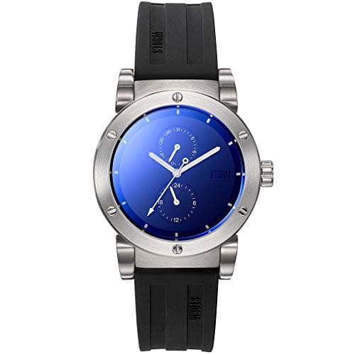 Image of Storm HYDRON V2 Rubber Lazer Blue Watch, Date Function, 24hr Function, Open Case Design, 50m Water Resistant, British Brand