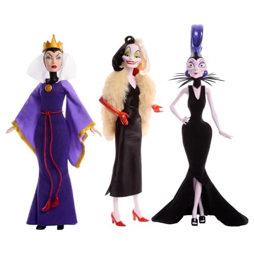Image of Disney Villains Evil Queen, Cruella De Vil and Yzma Fashion Dolls, Inspired by Disney Movies, Gifts for Kids and Collectors, HRF56