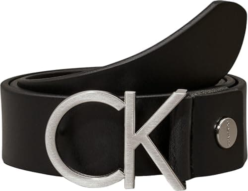 Image of Calvin Klein Women's Ck Logo Belt 3.5cm Belt, Black (Black 001), 100
