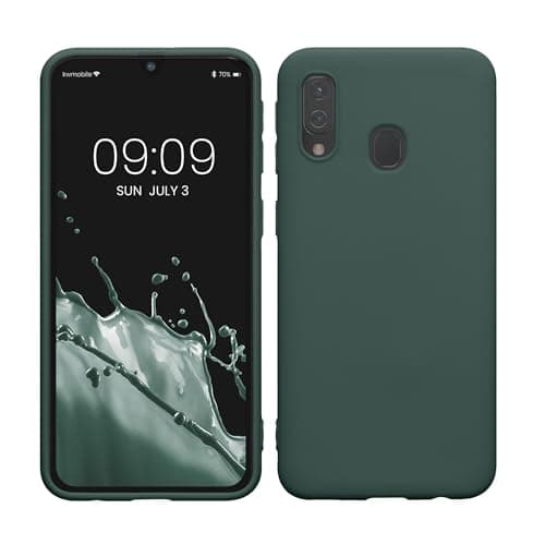 Image of kwmobile Case for Samsung Galaxy A40 Case - Soft Cover - Shockproof TPU Material - Wireless Charging - Moss Green