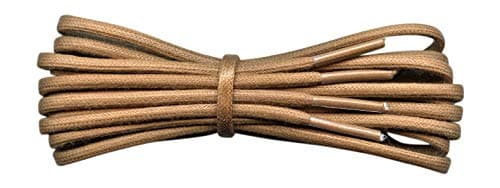 Image of Fabmania Tan/Light Brown 3mm Round Waxed Cotton Shoelaces - 60cm