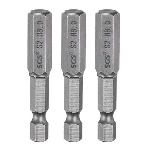 Image of sourcing map 3pcs H8.0 Hex Head Drill Bit Wrench 8mm Metric Flat Tip 1/4" Hex Shank 50mm (2") Long Magnetic Hexagonal Screw Driver Socket Industrial Screwdriver Power Bits