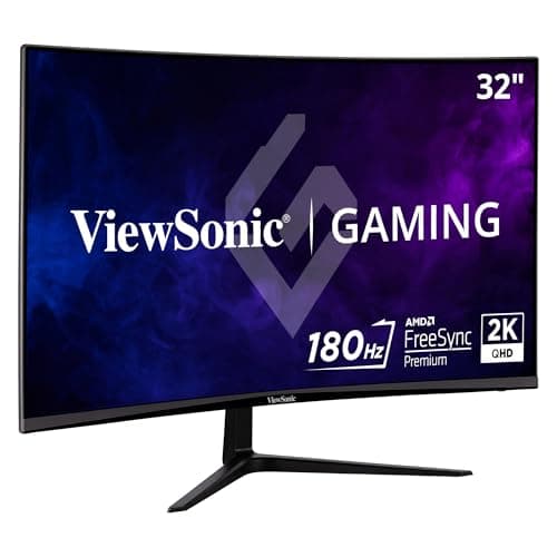 Image of ViewSonic VX3218C-2K 32-inch QHD 1440p Curved Gaming Monitor, 165Hz, 1ms, AMD FreeSync Premium, Integrated Speakers, HDMI, DisplayPort