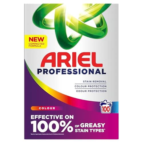 Image of Ariel Professional Colour Washing Powder Detergent 5.5kg – 100 Washes – Powerful Stain Removal & Colour Protection
