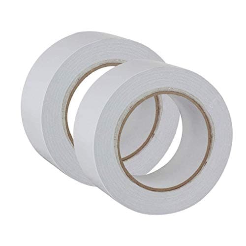 Image of GTSE Clear Double Sided Tape, 50mm (2”) x 33m, Strong Wide Double Sided Sticky Tape for Craft, Scrapbooking and Mounting Photos, 2 Rolls