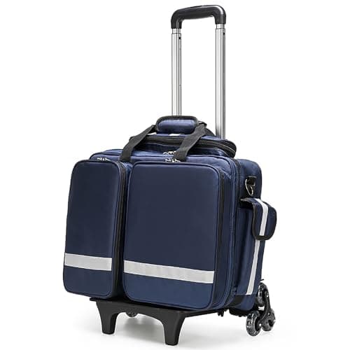 Image of Trolley Bag with Wheels, Large Capacity First Aid Kit for First Responders, Waterproof and Durable Trauma Bag