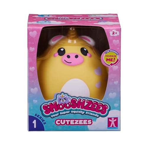 Image of Smooshzees Cutezees Buttercup, Yellow Unicow, Collectable Characters, Supersoft, Cuddly and Squishy!
