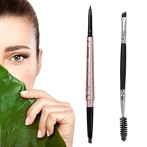 Image of HeyBeauty Eyebrow Pencil with Brow Brush, Double Ended Eyebrow Pen, Automatic Makeup Cosmetic Tool, （Light Coffee）
