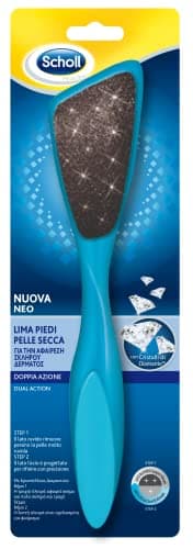 Image of Scholl Diamond Crystal Double Action Foot File Abrasive Surface for Calluses and Corns, Smooth Surface to Finish, Non-Slip Grip